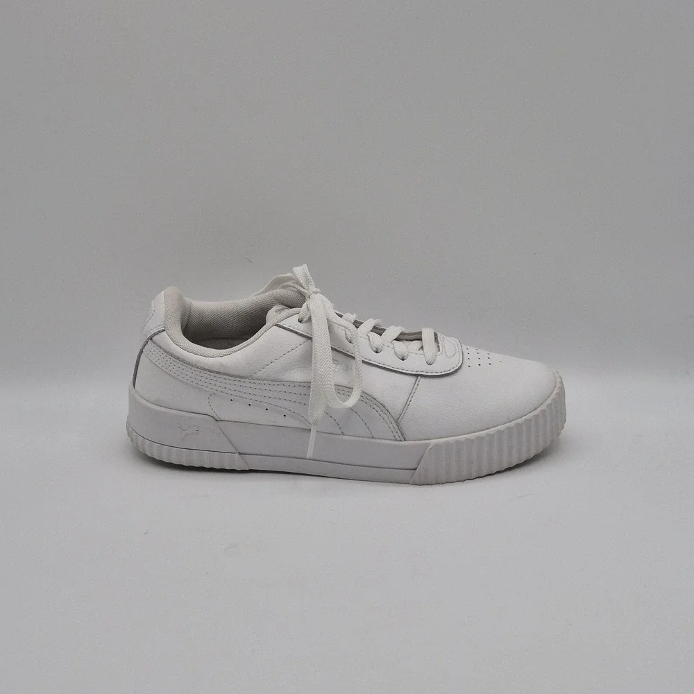 PUMA Shoes Womens Size 7.5 White Synthetic Low Top Casual Sneakers 370325-02